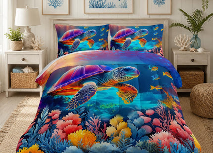 UEVBF Cute Ocean Themed Comforter Set Full Size with 2 Pillowcases.