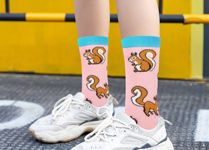 Belloxis 5Pcs Squirrel Socks for Women, Funny Squirrel Gifts