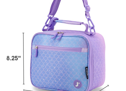 J World New York Cody Kids Lunch Bag. Cute Insulated Lunch-Box, Purple Mermaid