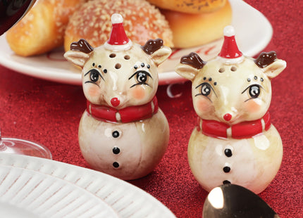 Christmas Holiday Salt and Pepper Shaker Set - Nostalgic Reindeer