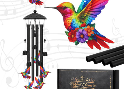 Hoemwarm Hummingbird Wind Chimes for Outside Hummingbird Gifts for Women