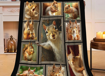 Quorin Squirrel Blanket, Cute Squirrel Throw Blanket Animal Gifts 60"X50"