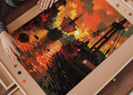 PQIKTUV Jigsaw Puzzles 1000 Pieces Sailboat at Sunset