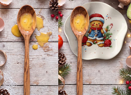 Acellegic Ceramic Spoon Rest for Stove Countertop 5.3 Inch, Gingerbread Man