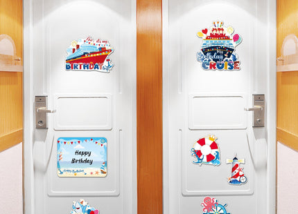 7 Pcs Nautical Cake Birthday Cruise Door Magnets