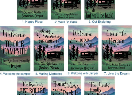 Personalized Camper Garden Flag for Campsite, Custom Outdoor Camping Decoration Sign, Unique Yard Decor for RV Travel Trailer, Motorhome, Tent, Camping Enthusiasts (Solid Fifth Wheel Camper)