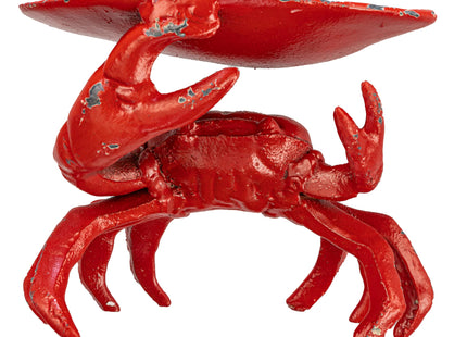Distressed Red Decorative Cast Iron Crab Shaped Dish