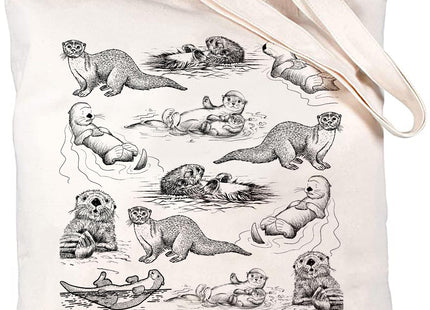 TRUMPETIC Sea Otter Tote Bag, Otter Tote Bag, Otter Bags, Wildlife Bag, Otter Lover Gift Otter Totes Bag for Women woman Otters Of The World Sea Otter Animal Lover Gift 15x15in Natural Canvas Cotton