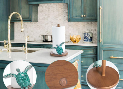 Turtle Paper Towel Holder Coastal House Decor Kitchen Beach Nautical Ocean