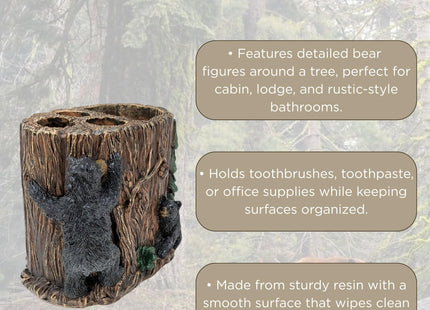 Woodland Bears Around the Tree Toothbrush Holder