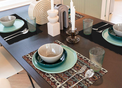 Focusbrite Rustic Lodge Bear Moose Deer Placemats Set of 6, Vintage Cabin Pine Cone Place Mats, Heat Resistant Non Slip Cotton Linen Dining Table Mats for Home Party Kitchen 12X18inch