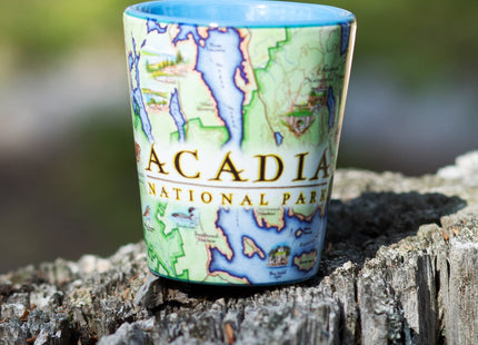 Xplorer Maps Acadia National Park Map Shot Glass – 1.5 oz Ceramic– BPA-Free, Durable Gift for Home, Office, Bar, or Souvenir