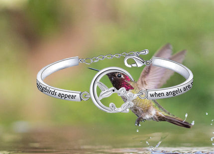 SEIRAA Hummingbird Gifts Hummingbird Memorial Gift Hummingbirds Appear When Angels are Near Bracelet Loss of Love One Gift (Hummingbird bracelet)