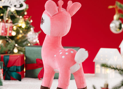 Lazada Christmas Plush Deer Stuffed Animal Pink Deer Plush Toy Baby Toys for Plump Tail 10 Inches Pink