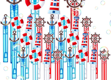 Rotatingpals 24 Pcs Nautical Bubble Wands Bulk Nautical Sailor Party Favors