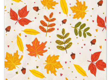 100 PCS Fall Cocktail Napkins, 3-Ply Maple Leaf Acorn Paper Napkins