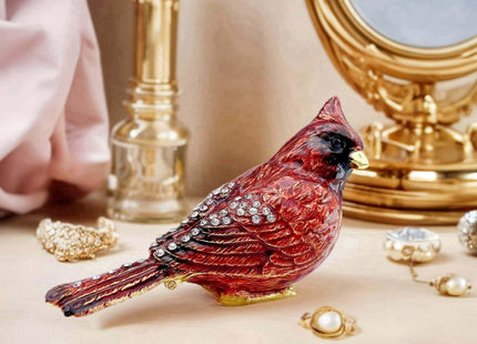 JWT Astyle Luxury Red Cardinal Bird Jewelry Trinket Box Cardinal Gifts