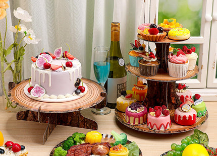 Sawysine 7 Pcs Woodland Cupcake Stand Set Woodland Baby Shower, Circle