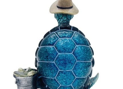 Xzlgyffy Turtle Fishing Decor, Summer Garden Statues, Nautical Coastal Beach Decorations, Home Office Decor Gifts, Bookshelf Desk Bathroom Tabletop Statue Ornament (Turtle Fishing)
