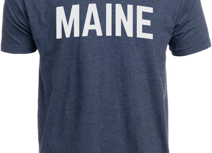 Maine Old State Pride Flag ME Souvenir Gift T-Shirt for Men or Women - (Navy,M)