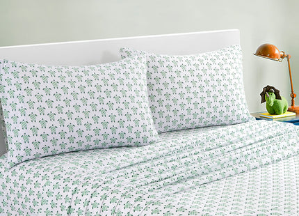 Vonty Kids Full Sea Turtle Printed Microfiber Sheet Set, 4-Piece