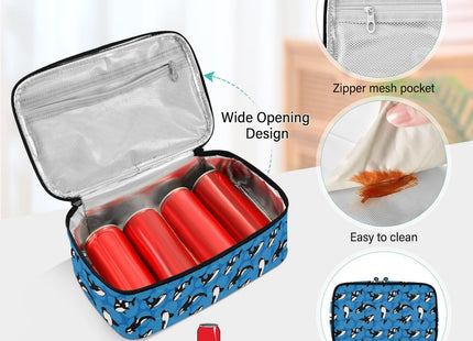 Sletend Orca Killer Whale Small Lunch Bag Little Insulated Lunch Box for Women Men Mini Kids Lunchbag Snack Container Portable Cooler Bag
