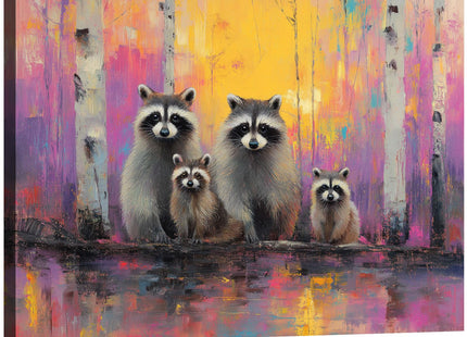 Halioyo Raccoon Canvas Wall Art Print, Cute Raccoon Poster(12x16 Inch)