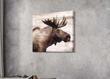 ARTISTIC PATH Rustic Deer Portrait Animal Canvas Wall Art, 24x18 Inch