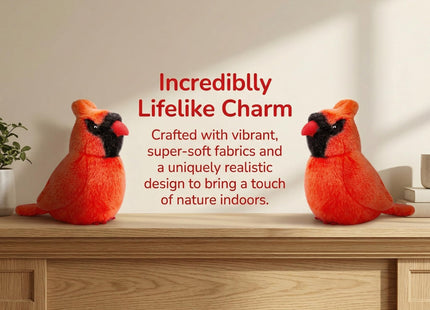 Frankiezhou Home Red Cardinal Bird Plush Toy - Realistic Northern Cardinal Stuffed Animals 6inch, Soft Plush Cardinal Animal Dolls, Cute Little Red Cardinal Plush for Your Friends