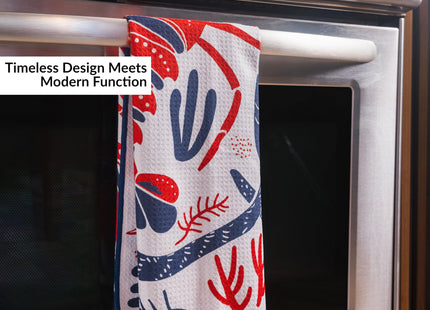 Luxurious GridFibe™ Kitchen Towels Decorative Style - (18" x 30", 2 Pack) – Super Absorbent waffle Tea Towel - Quick Drying Large Dish Towel - Both Sides Printed - Lobster Decor - Savory Seafood