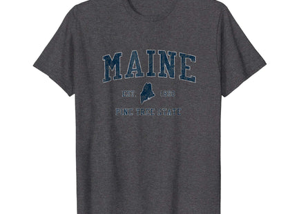 Retro Maine T Shirt Vintage State Sports Design Tee T-Shirt