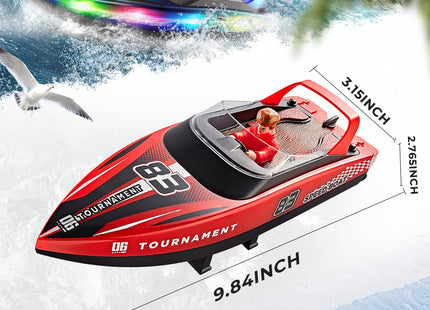 BEZGAR HJ821 2 Packs 10 Inch 15 KPH Fast RC Boats for Kids