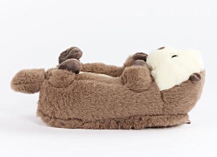 ooohyeah Otter Plush Slippers for Women, Funny Cozy Warm Slippers with Grippers, Abe the Otter, size 5-6