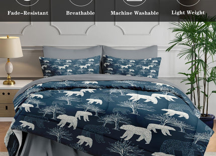 Boewywh Twin Comforter Set with Sheets, 5 Pieces Bear Woodland Bedding