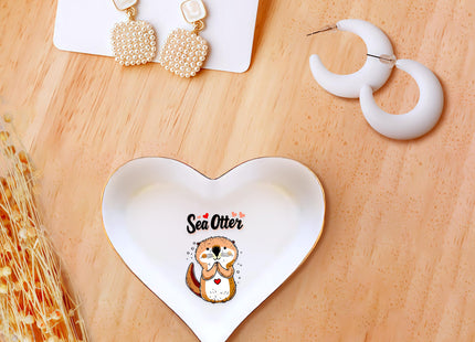 BJDAMAI Otter Ring Holder Dish Tray, Gifts For Women Teens Girls, Otter Lovers Themed Stuff Accessories Things Decor Merch, Home Room Ring Earrings Necklace Organizer Holder!