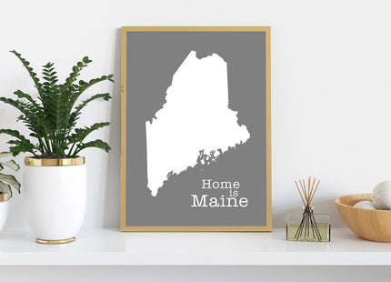 Maine Map Wall Art, Maine Modern Map Poster Print, City Map Wall Decor, Maine State Poster, Office Wall Decor, Kids Family Room Wall Art - 24x36