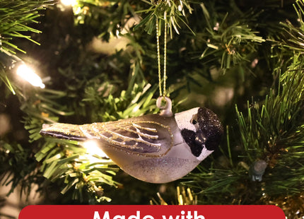 Cobane Black Capped Chickadee Ornament - Blown Glass Bird Decor