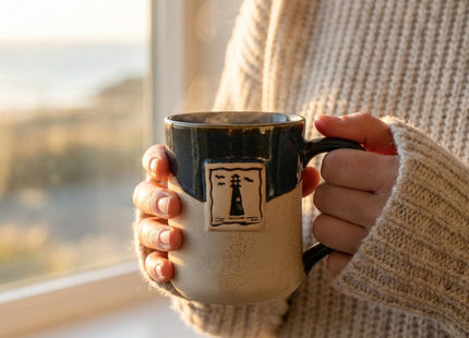 Cape Shore 16oz Hand-Crafted Stamped Potter's Mug, Multiple Styles Available (Lighthouse)
