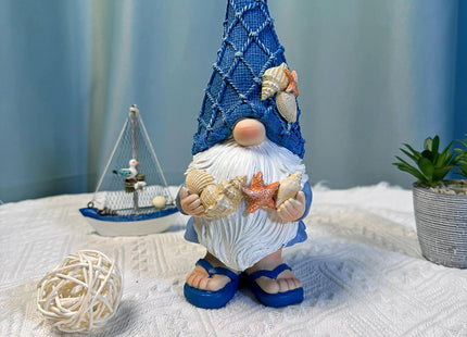 Etlemonde Beach Coastal Gnomes Statue Home Seashell Decor