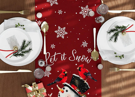 CHAMBERY Table Runner for Christmas Decorations with Snowman Snowflakes