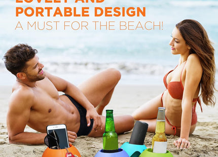 Uarzt Beach Vacation Essentials Accessories - Sand Coasters Drink Cup Holders, 5-Pack, Multicolor, Must-Haves for Women, Adults, Family, and Friends
