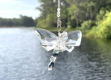 Crystal Dragonfly Suncatcher – Prism Rainbow Maker for Car, Garden, Home & Window Décor – Dragonfly Charm Gift for Mom or Grandma