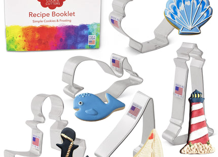 Ann Clark Nautical Ocean Cookie Cutters Set of 5, Made in USA