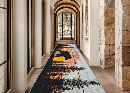 Yoozitrees Bear Runner Rug 2 X 6, Bear Runner Rug, 3x10ft, Rustic Forest Landscape Wildlife Runners for Hallways, Cabin Lodge Farmhouse Runner Rug Non Slip Pet Friendly - Bear Home Decor