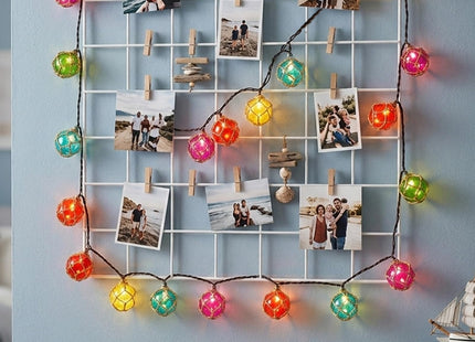 8.5Ft Nautical Fishing Float String Lights,Plug in Beach Themed Buoy Lights