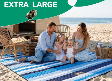 RYCHIC Waterproof Beach Blanket Picnic Mat Outdoor Oversized Sandproof Dog Thick Rug Towel Camping Gear Family Trip Essentials Summer Vacation Must Have Travel Accessories Lake Day Thing Item Gadget