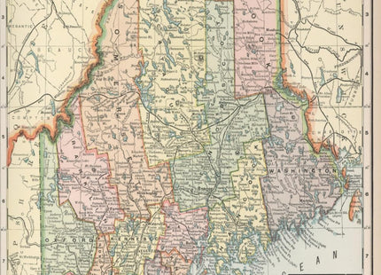 Maine Map Journal: Vintage 1894 Map of Maine Notebook (Blank Lined Journal, 6"x9" Lined Pages, 120 pages)