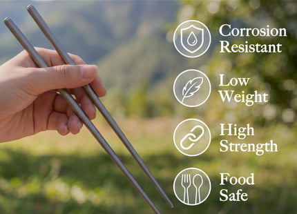 Kuvіk Titanium Chopsticks with Nautical Blue Carrying Case