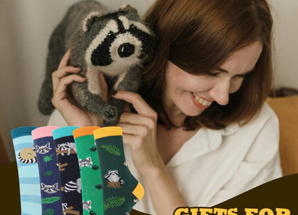 Jeasona Women's Raccoon Socks Raccoon Gifts for Women Mom Teenage Girl