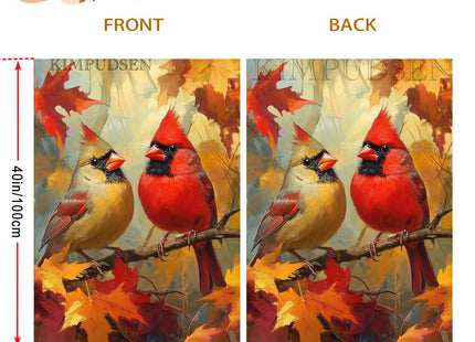 Cardinal Birds Fall House Flag 28x40 Inch